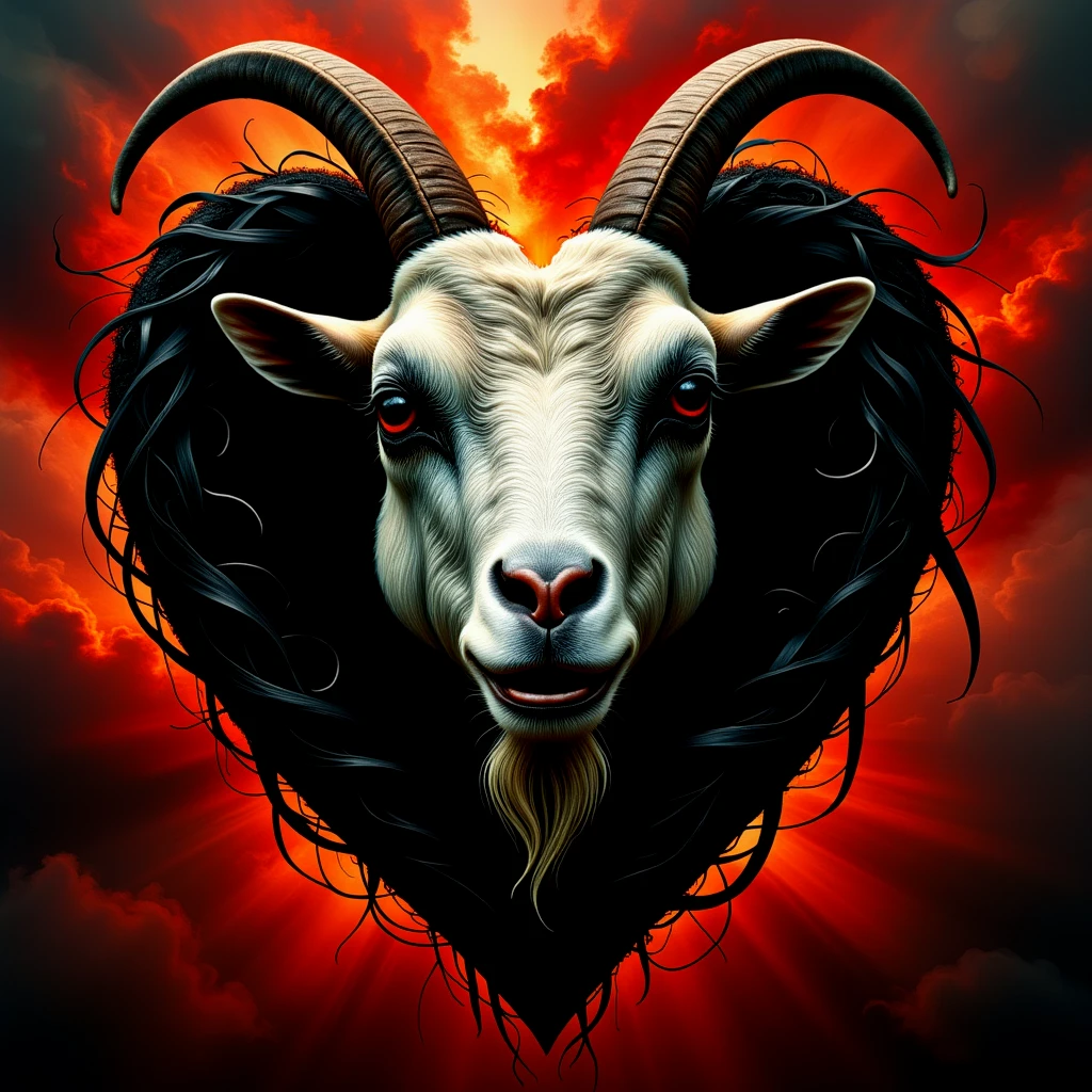 Goat face in a heart. Horror, terror, evil.

hrtfcCE style