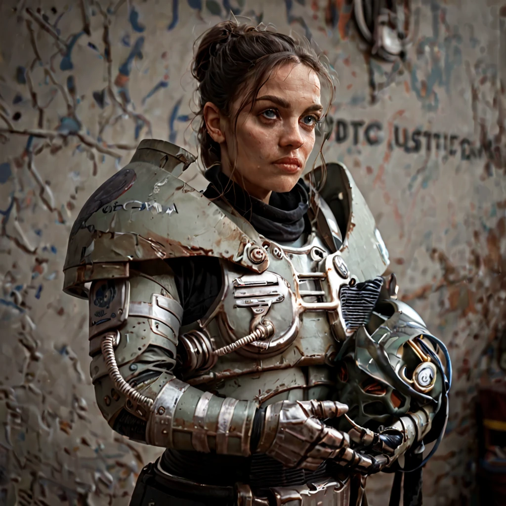 (score_9), score_8_up, score_7_up)),
a female soldier in midwest_pa, 1girl, helmetless, armor focus, science fiction, rugged appearance, future warrior