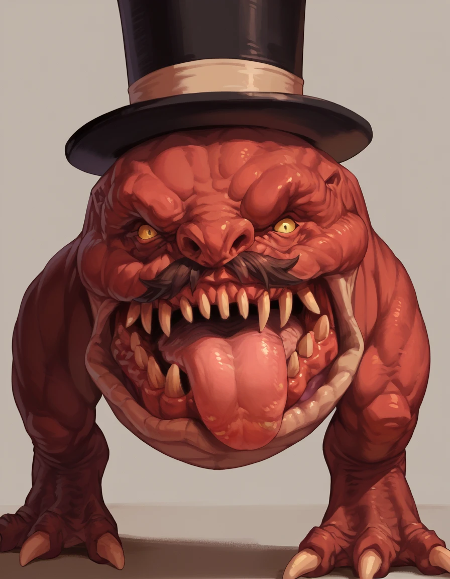 score_9, score_8_up, score_7_up, score_6_up, 2d, source_cartoon,
Squig, monster, teeth, no humans, yellow eyes, mustache, top hat, monocle, solo,
<lora:Squig:0.9>
