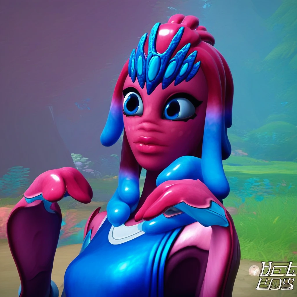 there is a cartoon girl in a purple dress standing in a giant red ball, second life avatar, alien princess, evil princess, from sam and max, succubus in tight short dress, big tentacle sneak around, gorgon, y 2 k cutecore clowncore, in a throne room, sitting on obsidian throne, beautiful female gorgon, megara