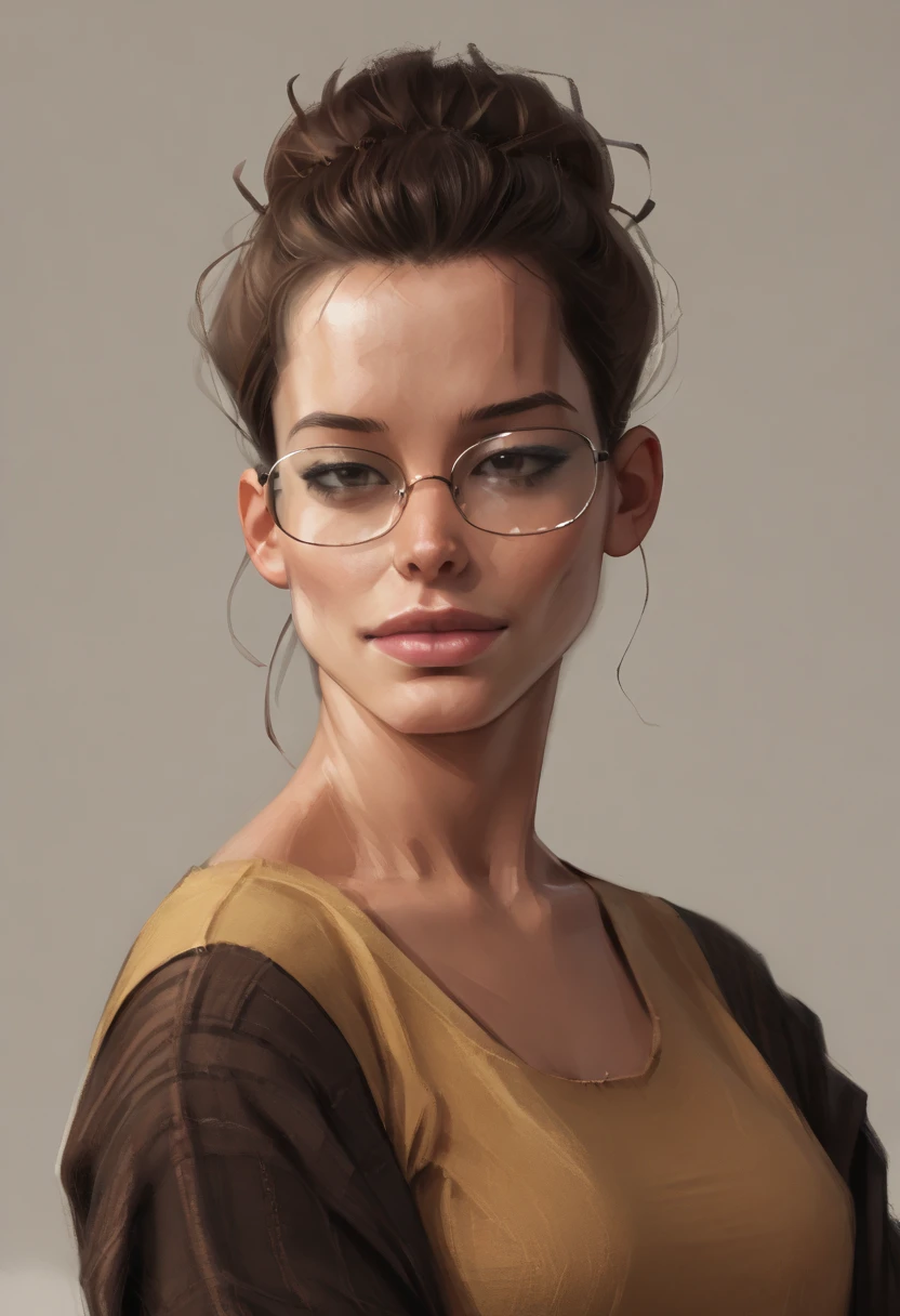 score_9, score_8_up, score_7_up, score_6_up, 5u54n,  aojaguarstyle, source_cartoon, raw, realistic,1girl, brown hair, glasses, <lora:Susan Dupree _ Coxville Stories_epoch_10:1>