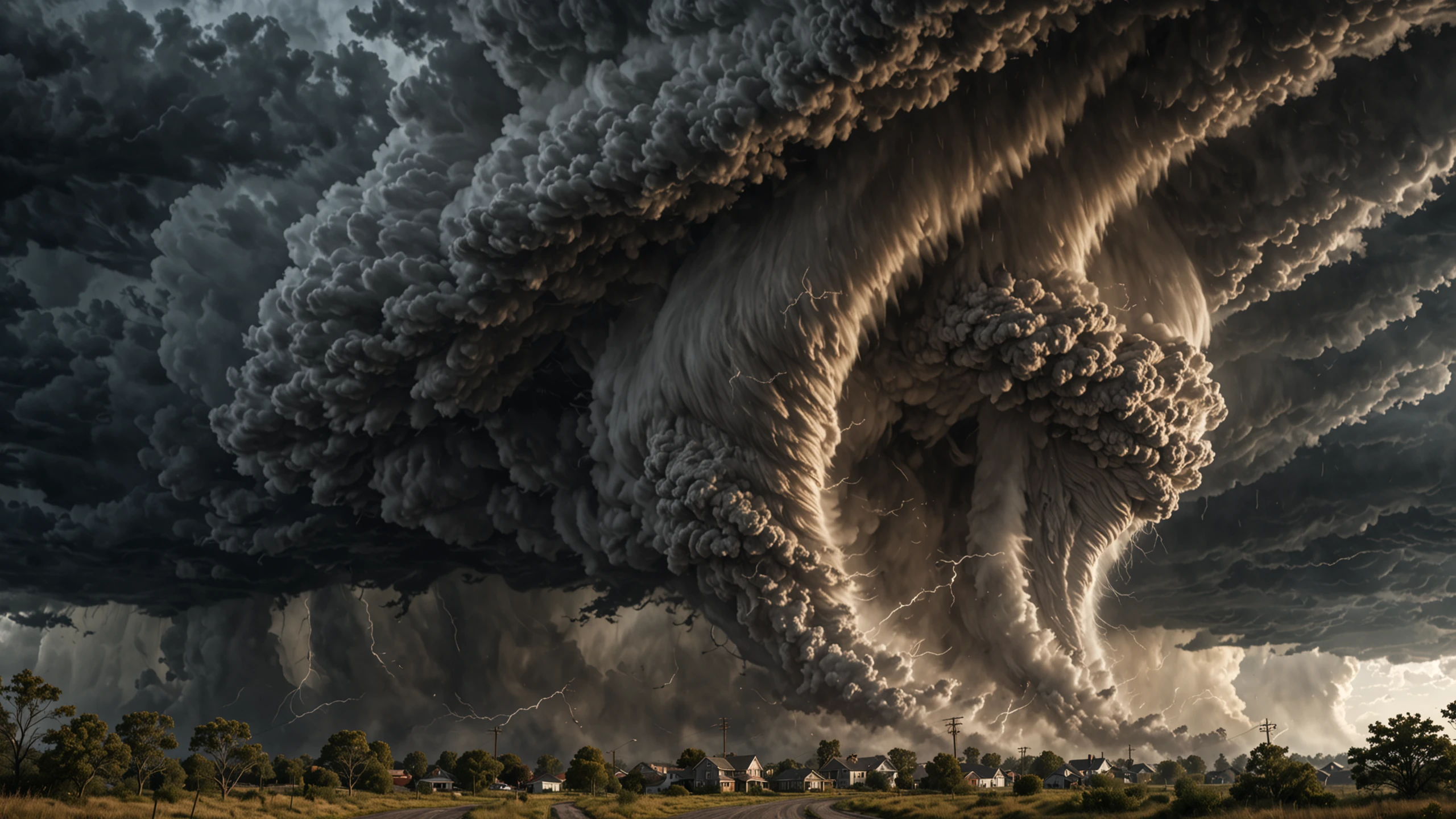 hyperrealistic art a image of a massive tornado. extremely high-resolution details, photographic, realism pushed to extreme, fine texture, incredibly lifelike