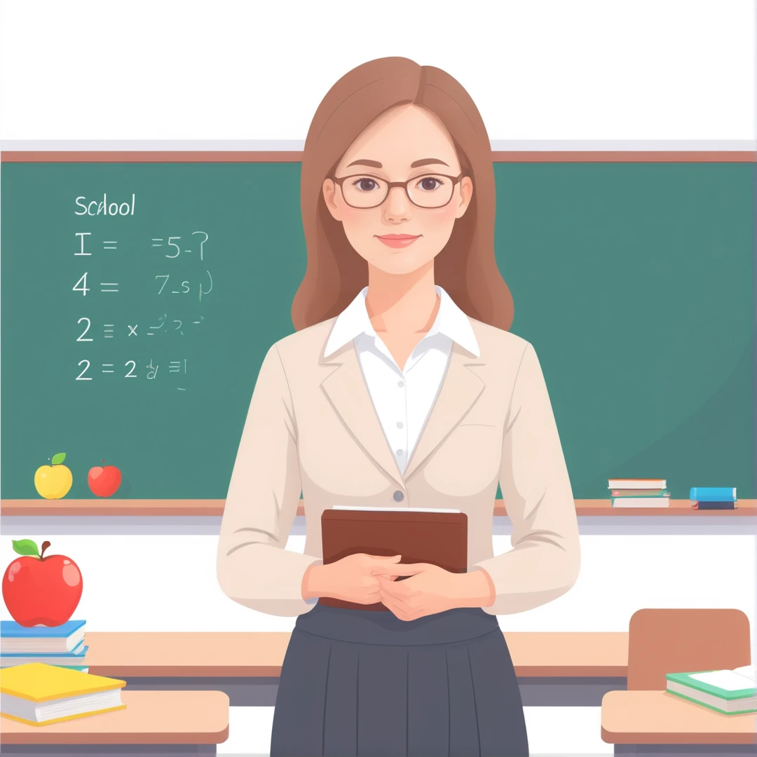 light vector, school, female teacher, <lora:light vector:1>