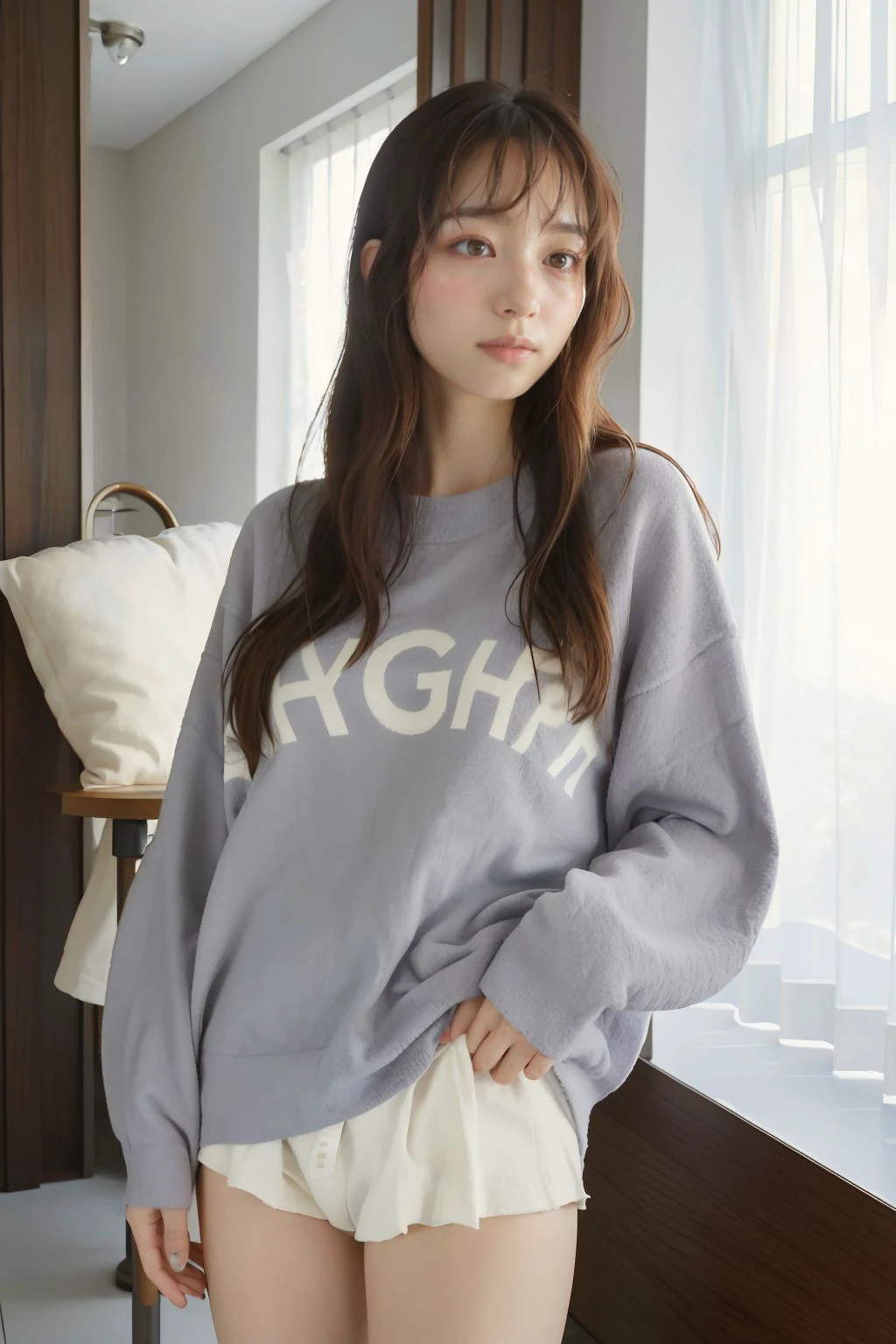 best quality, masterpiece, ultra high res, (photorealistic:1.4), RAW photo, best detailed, realistic,
<lora:MokoMoko:1>,mokomoko, indoor, 1 woman,