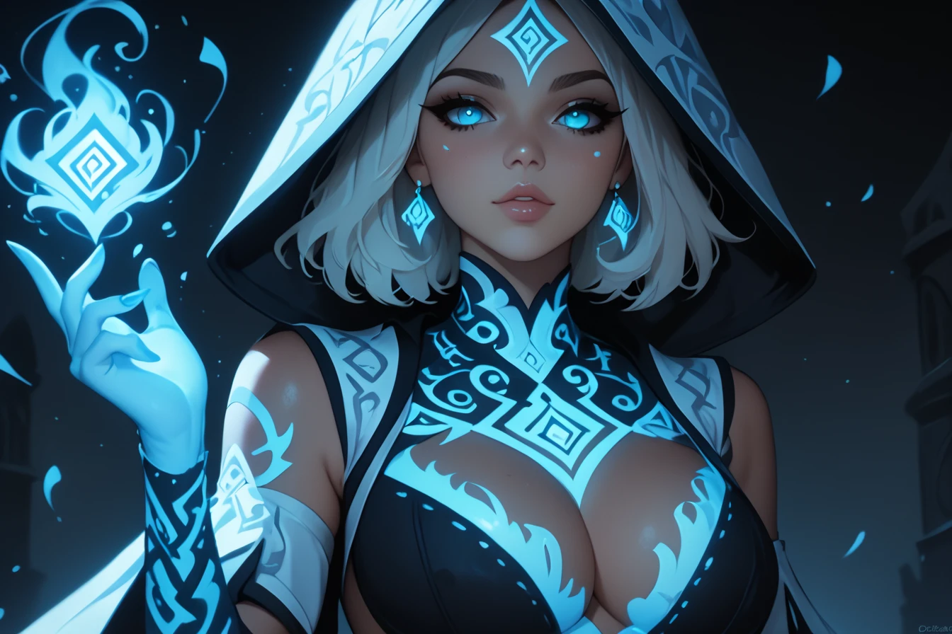 score_9, score_8_up, score_7_up, upscale 2x, (a beautiful female witch, long white hair, blue glowing eyes, wearing a magical rune dress, casting blue magical rune spells, hands covered in runes, beautiful bright heaven in background, sitting among the clouds:1.2) (runemagic:1.3)