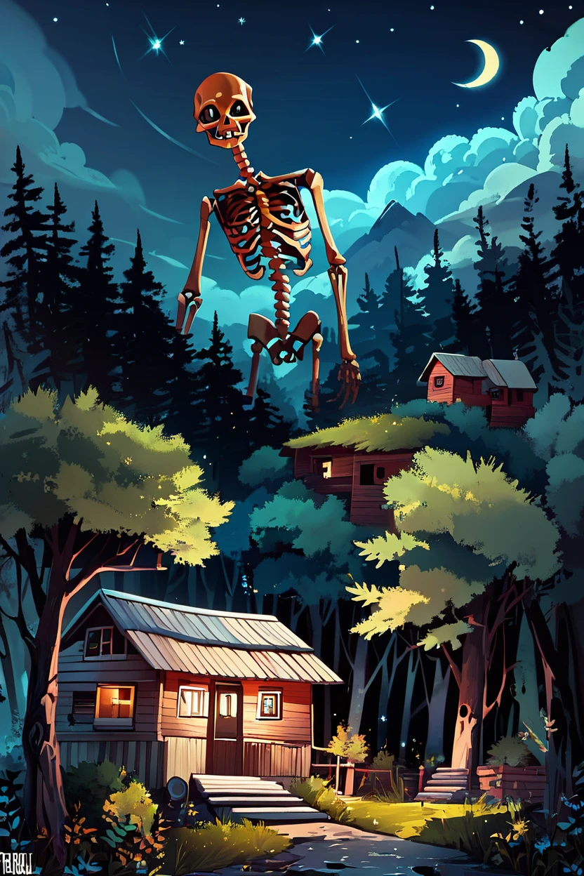 score_9, score_8_up, score_8,  ,,,  zzGiantSkeleton, outdoors, sky, tree, no humans, night, moon, star (sky), nature, night sky, scenery, forest, door, bush, house, crescent moon  ,,, <lora:Giant_Skeleton_PDXL_v1:0.8>,  ,,, embedding:zPDXL,  <lora:CatalystStylePDXL:0.6>,  <lora:SDXLFaeTastic2400:0.5>,