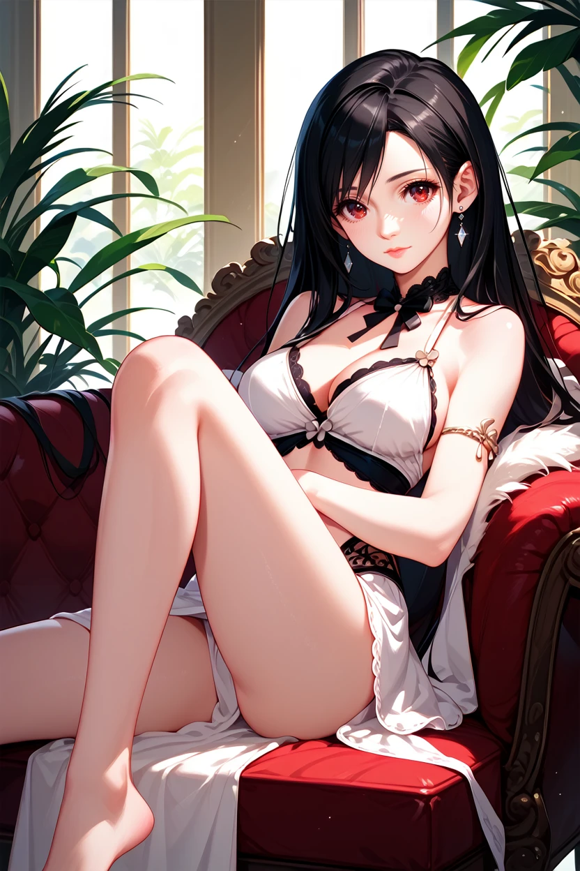 score_9, score_8_up, score_7_up,
<lora:FF7Tifa:0.8>
FF7Tifa, 1girl, black hair, red eyes, long hair, looking at viewer, reclining on a vintage chaise lounge, one arm draped over the back, elegant ballroom with crystal chandeliers, soft ambient lighting, luxurious and sophisticated setting