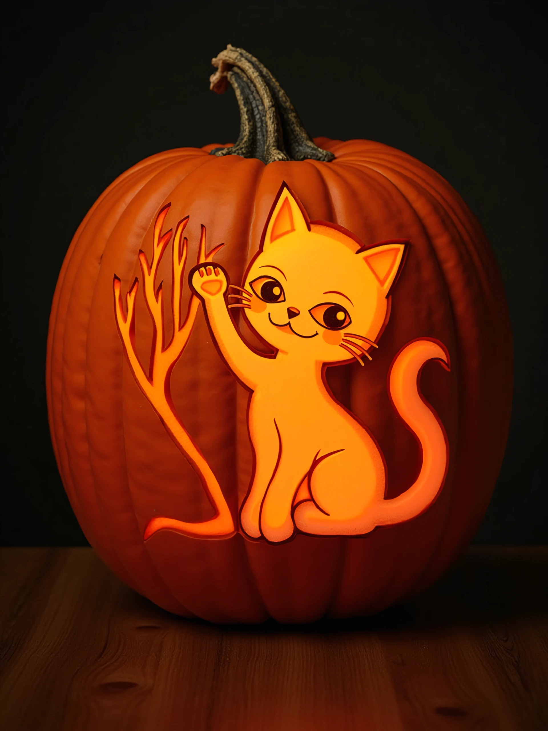 pumpkarv, pumpkin art, pumpkin carving, cute cat