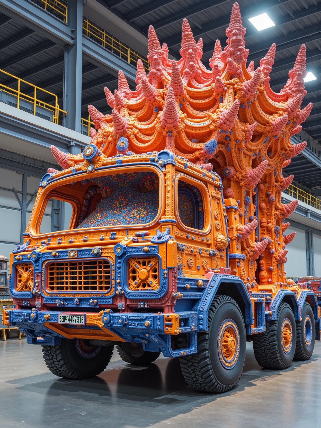 acidpolypite,the coral-like truck in factory,which is colourful