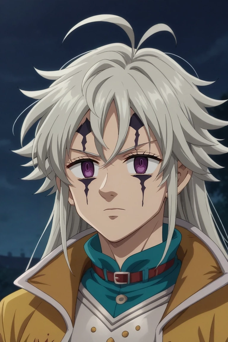 score_9, score_8_up, score_7_up, source_anime, rating_safe, intricate details, anime screencap, , , , , 1boy, solo, male focus, <lora:tristan_liones_pony:0.82>, tristan_liones, grey hair, purple eyes, empty eyes, long hair, ahoge, facial mark, , , , <lora:sdxl_lightning_8step_lora:1>