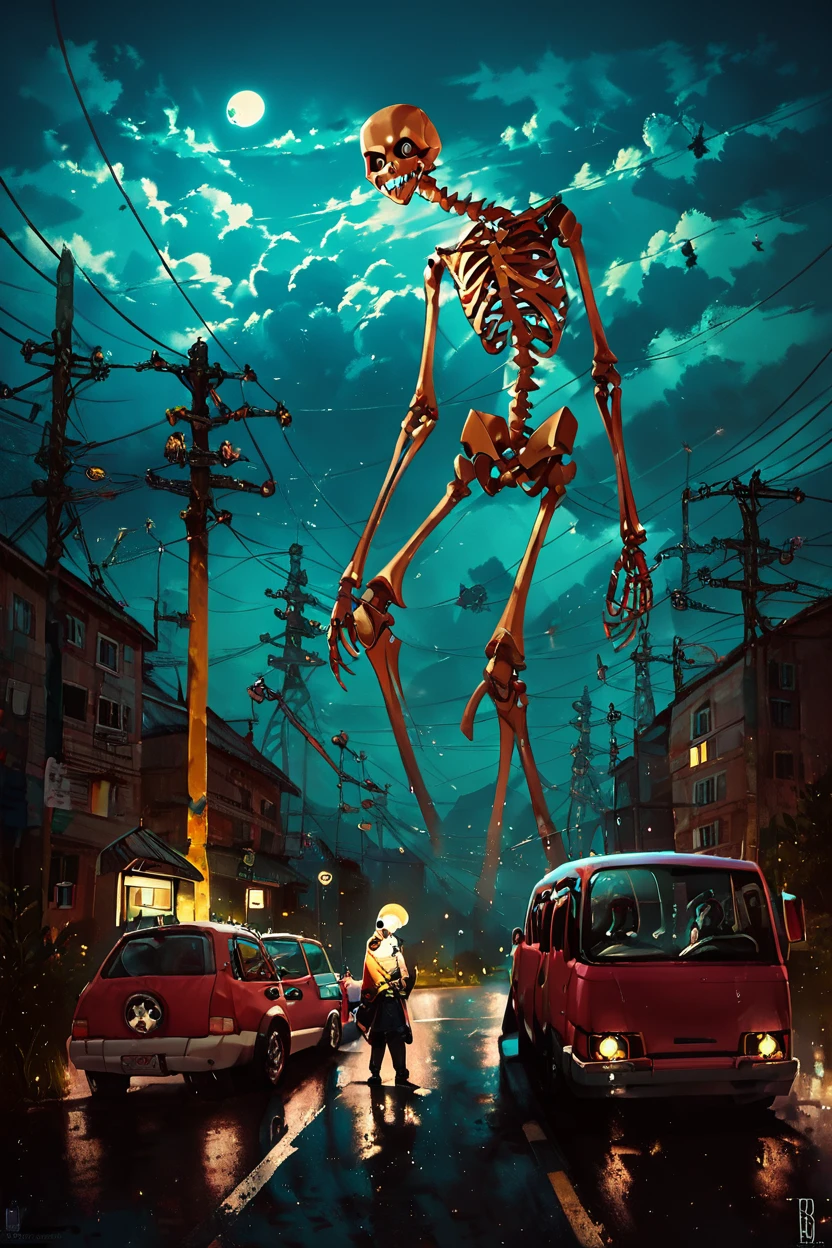 score_9, score_8_up, score_8,  ,,,  zzGiantSkeleton, 1girl, solo, black hair, 1boy, outdoors, sky, cloud, night, moon, ground vehicle, night sky, motor vehicle, full moon, car, power lines, utility pole  ,,, <lora:Giant_Skeleton_PDXL_v1:0.8>,  ,,, embedding:zPDXL,  <lora:CatalystStylePDXL:0.6>,  <lora:SDXLFaeTastic2400:0.5>,