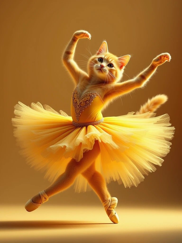 ballerina dance,yellow cat