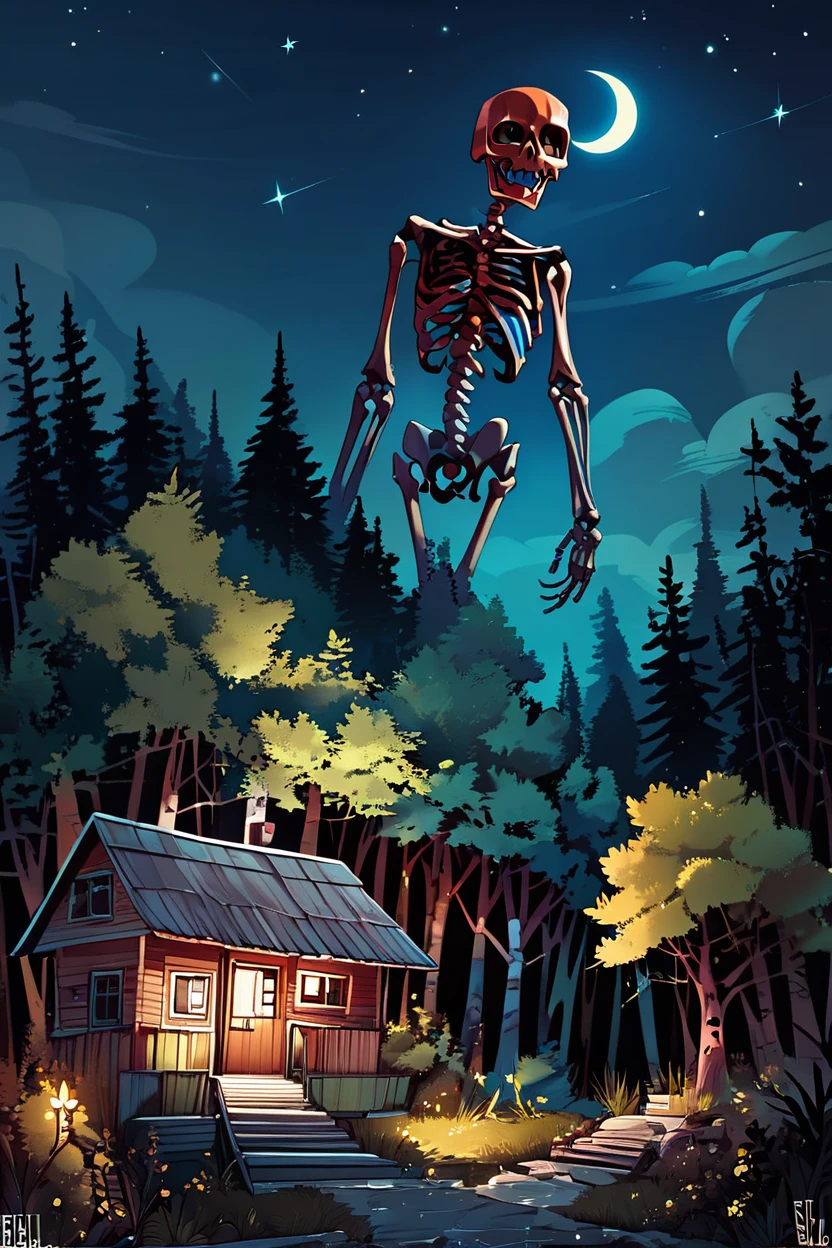 score_9, score_8_up, score_8,  ,,,  zzGiantSkeleton, outdoors, sky, tree, no humans, night, moon, star (sky), nature, night sky, scenery, forest, door, bush, house, crescent moon  ,,, <lora:Giant_Skeleton_PDXL_v1:0.8>,  ,,, embedding:zPDXL,  <lora:CatalystStylePDXL:0.6>,  <lora:SDXLFaeTastic2400:0.5>,