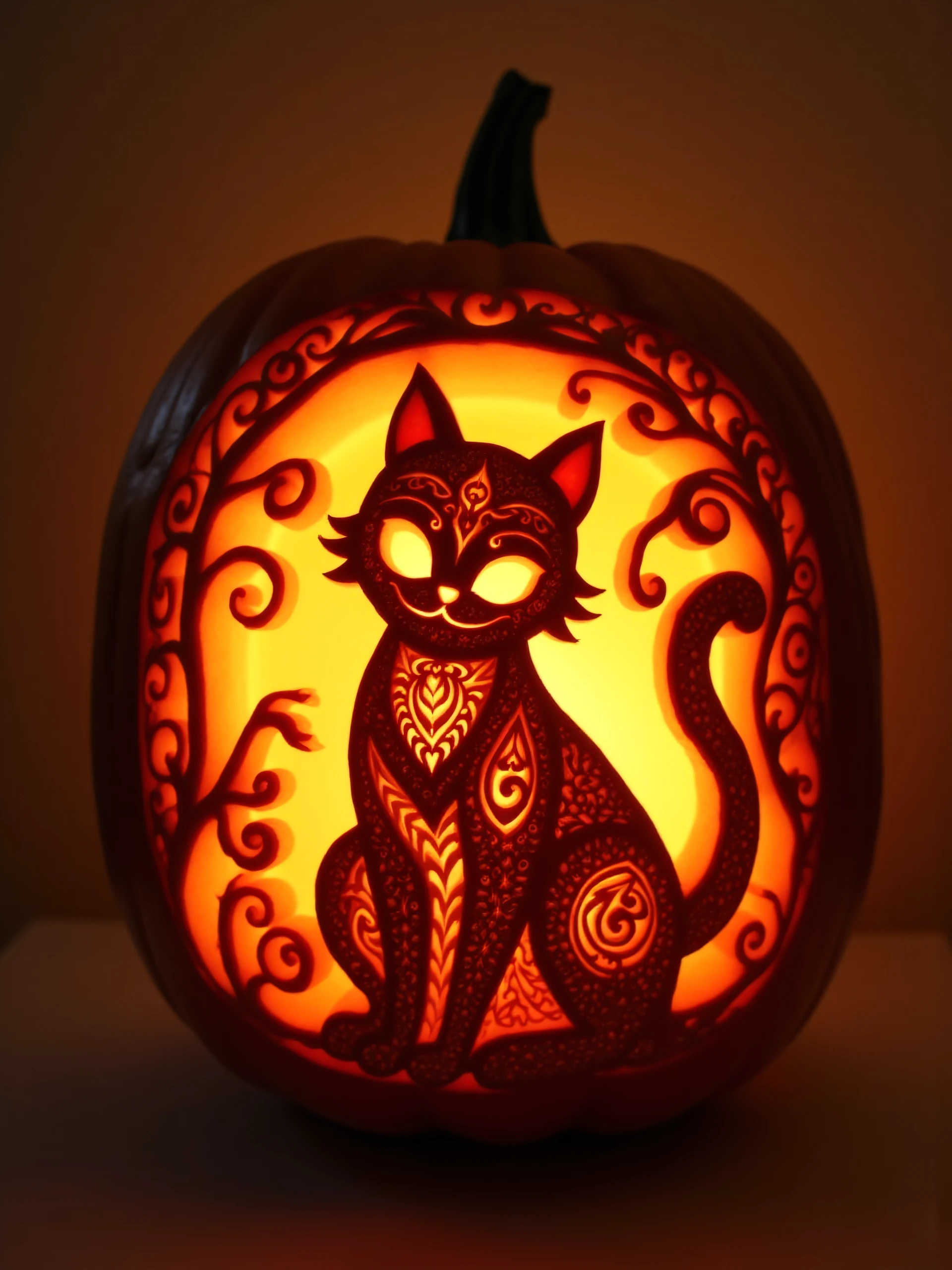 pumpkarv, pumpkin art, pumpkin carving, cute cat