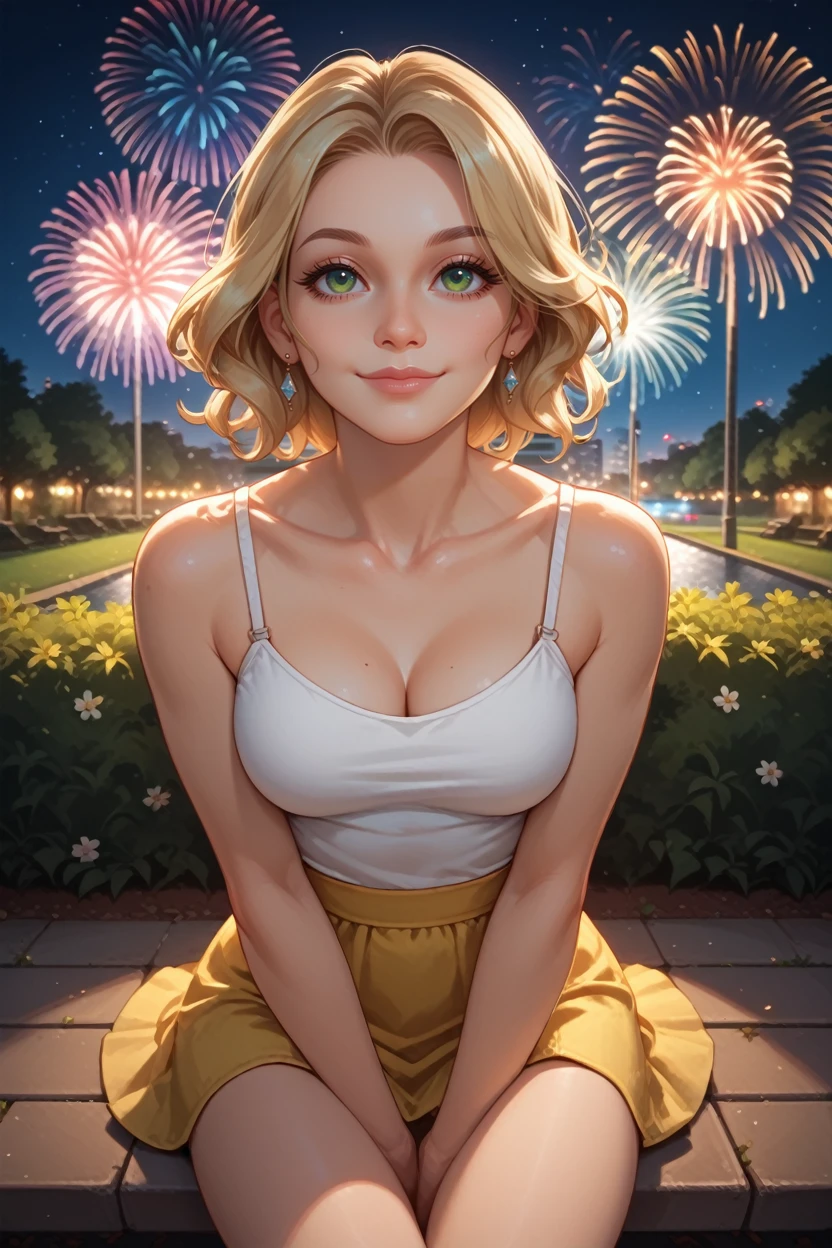 score_9, score_8_up, score_7_up,
<lora:FFCindy:0.8>
FFCindy, 1girl, blonde hair, green eyes, looking at viewer, sitting, at night, fireworks, park, looking up, smile