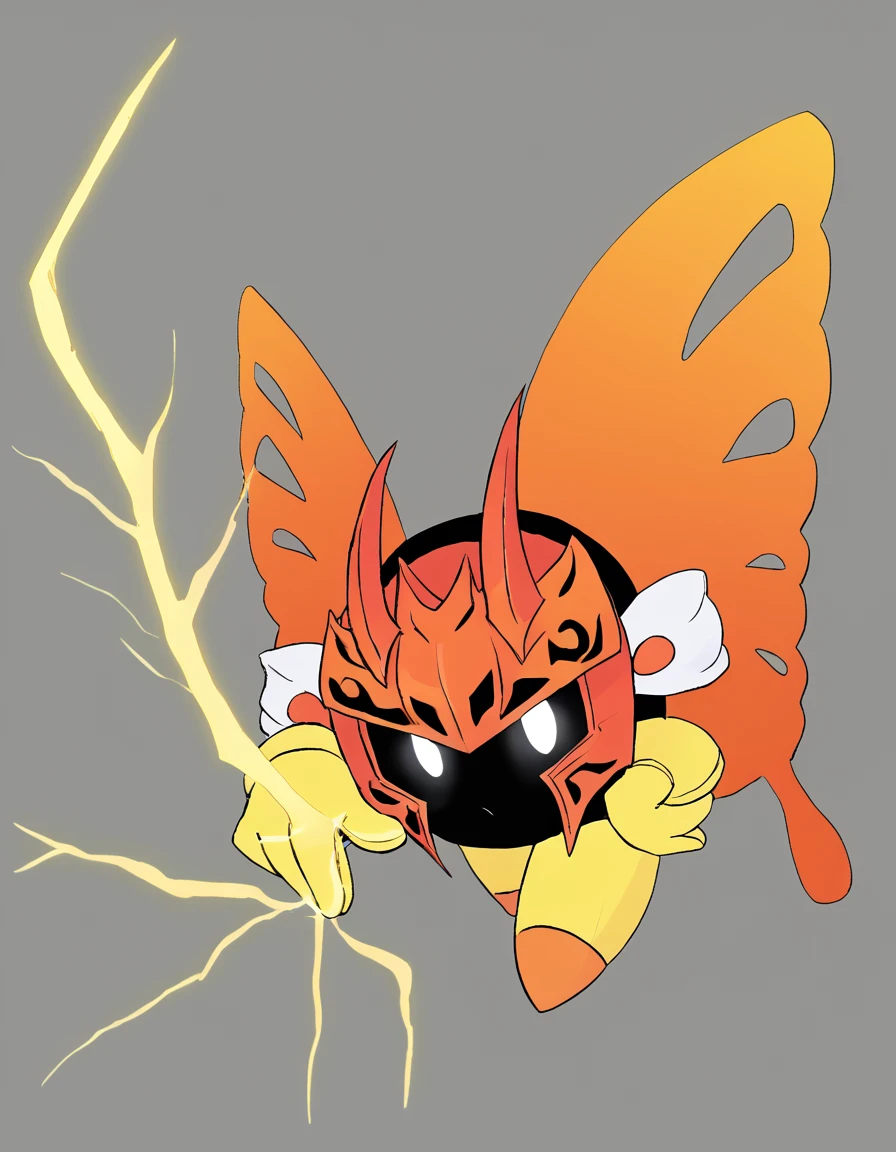 <lora:ãã«ãã¬ã¤ãã¤ã:0.8> valfrey1, 1girl, solo, glowing eyes, orange horns, white eyes, orange butterfly wings, yellow gloves, pauldrons, no humans
 <lora:only_my_railgun_pony:1> pointing electricity