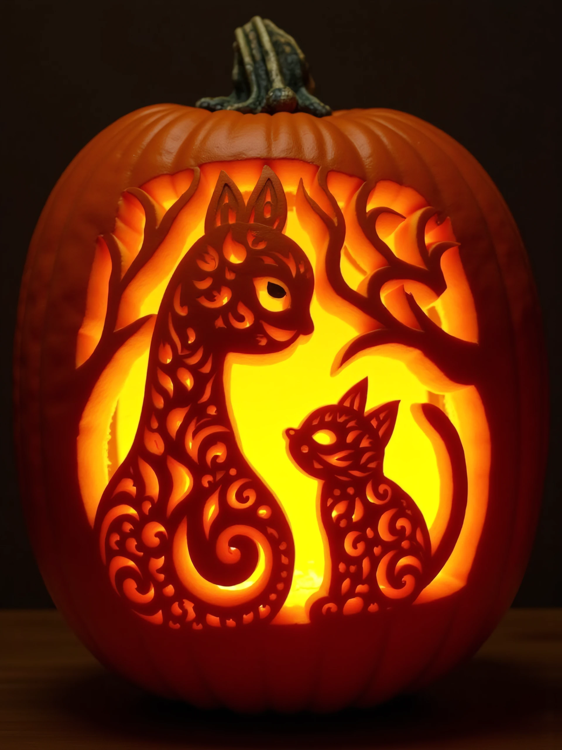 pumpkarv, pumpkin art, pumpkin carving, cute cat