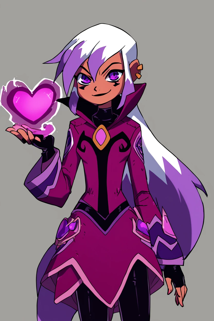 score_9, score_8_up, score_8,     BREAK, , ,,,  zCharmcaster, purple eyes, white hair, long hair, hair between eyes, purple hair, ear piercing, earrings, gloves, makeup, fingerless gloves, magic, <lora:Charmcaster_Ben10Omniverse_PDXL:1.0>, ,,,  , BREAK, smile, looking at viewer, cowboy shot, ,,, embedding:zPDXL, Expressiveh, ,,, <lora:Zankuro_Style_PDXL:0.8> <lora:SDXLFaeTastic2400:0.5>, <lora:Expressive_H-000001:0.4>,