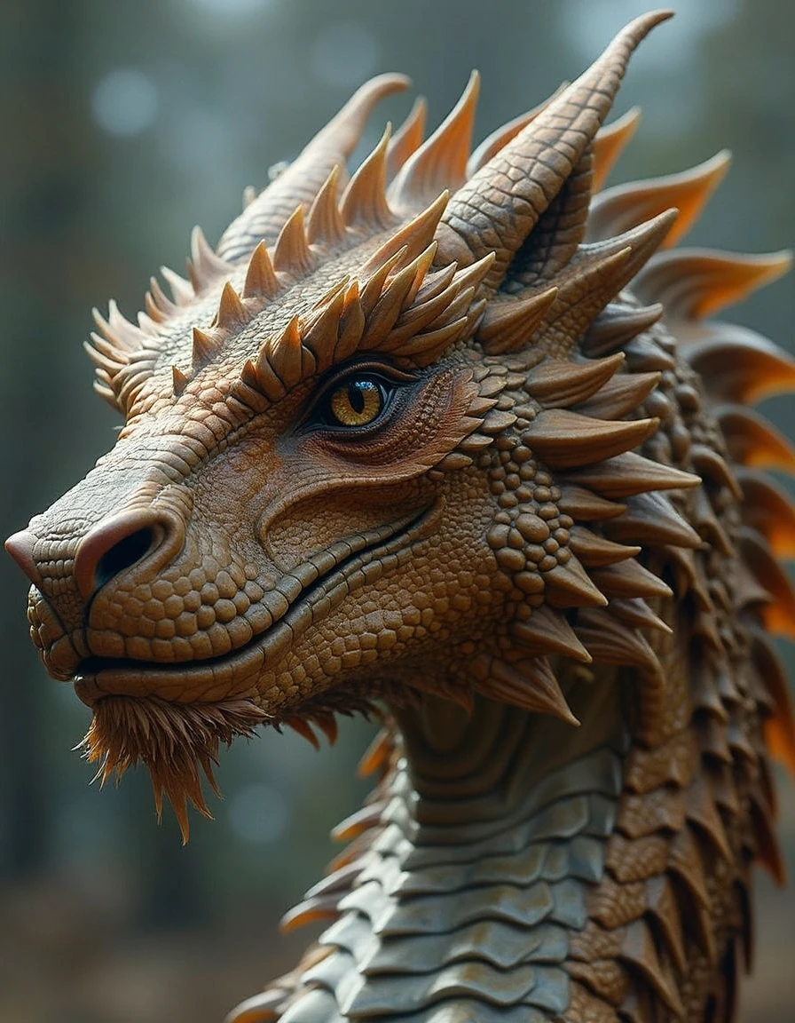 dr490n639. image of a dragon with a lion shaped head.