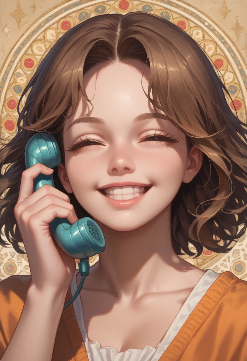 Retro/corded telephone, talking on phone Antique phone