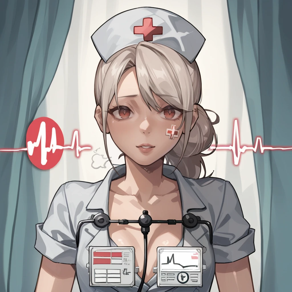 score_9, score_8_up, score_7_up, score_6_up, score_5_up, score_4_up, zPDXL2,source_anime,rating_questionable, nurse, <lora:Heartbeat:0.8> h3artb3at, heartbeat line,  electrocardiogram line