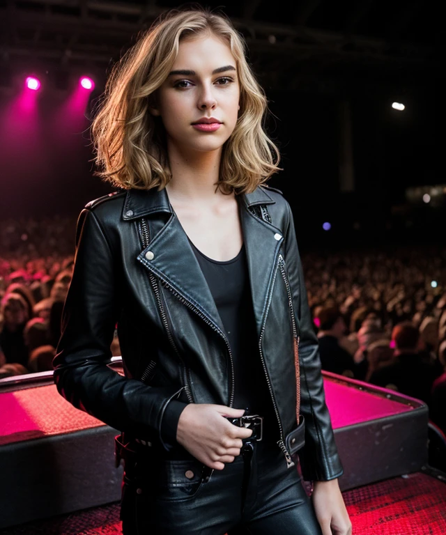 photo of clajame, Leather Jacket at Rock Concert, <lora:clajame:1>