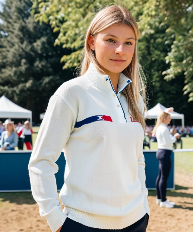 photo of linchenw, Polo Sweater at Equestrian Event, <lora:linchenw:1>