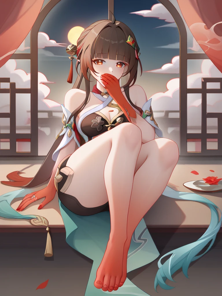 Chinese showing her beautiful feet