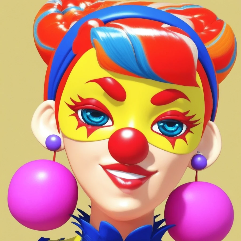 Masterpiece, absurdres,HDR ,highly detailed <lora:clown_V003_X:1> \hentai\clown\ 1 girl clown cute face