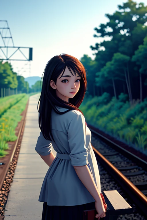 1girl, railroad, landscape <lora:LCM_LoRA_Weights_SD15:1>