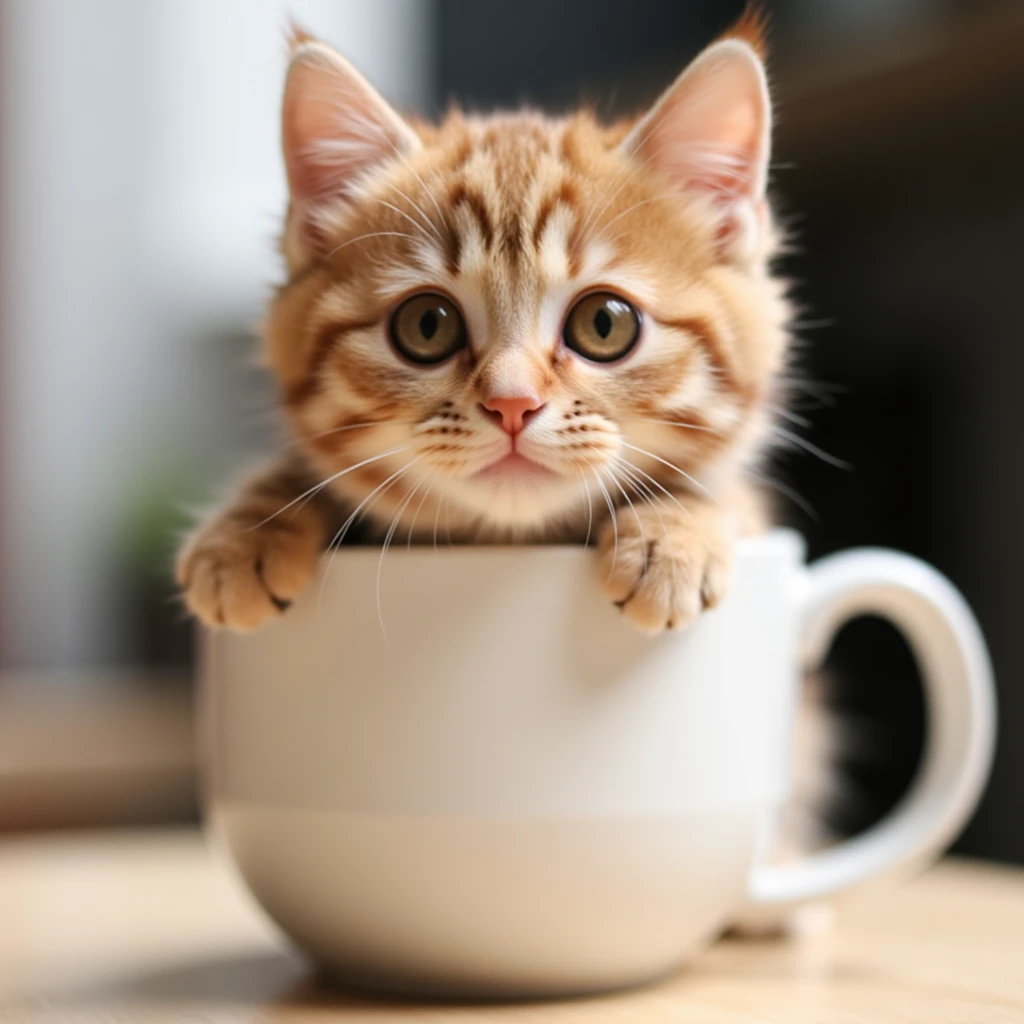 a cute cat,4k wallpaper,in a cup