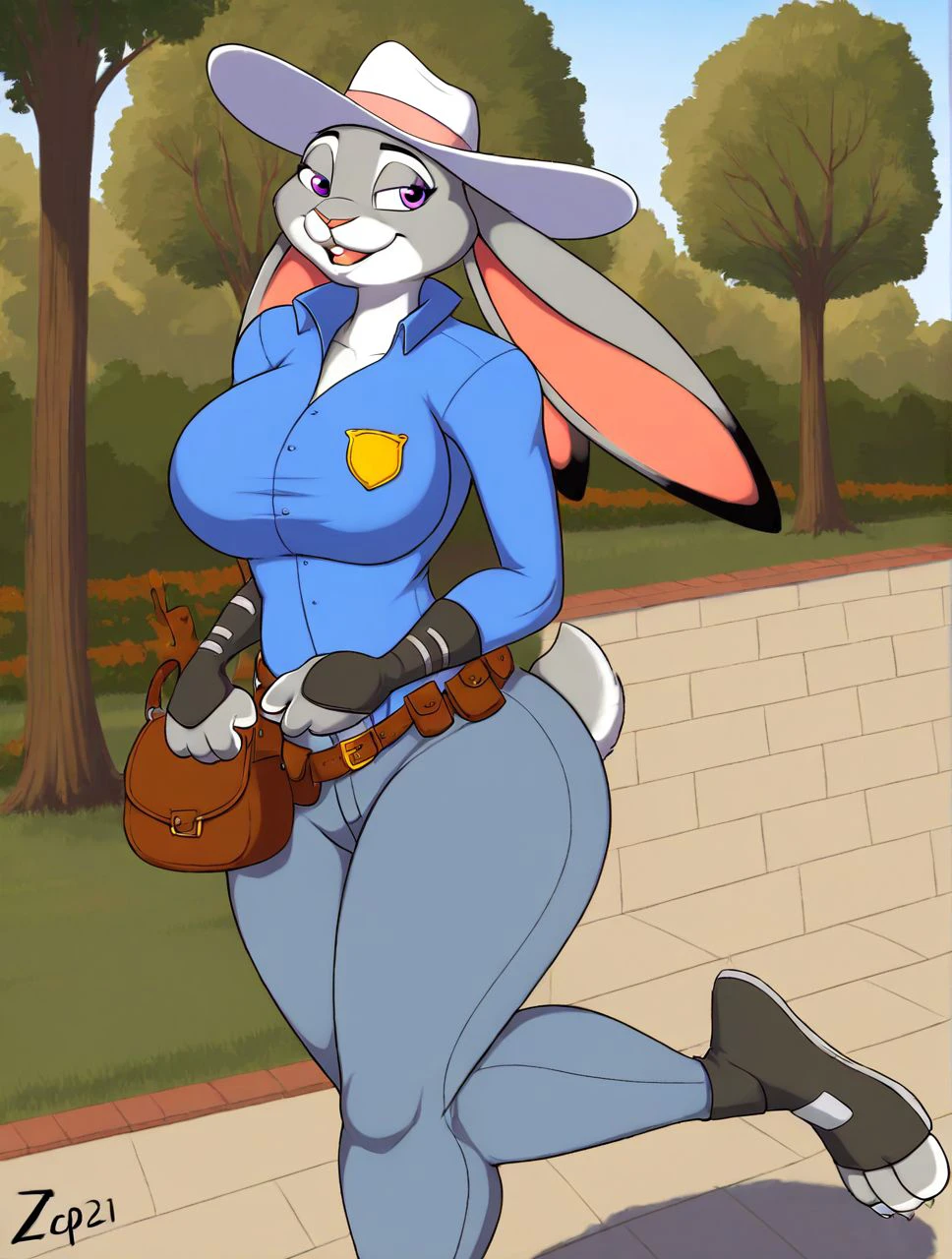 score_9, score_8_up, score_7_up, source_furry, ((masterpiece)), best quality, 1girl, solo, (anthro), (zp92 details:1.3, detailed background, park), (full body, suprised face), judy hopps, rabbit, leisure suit,