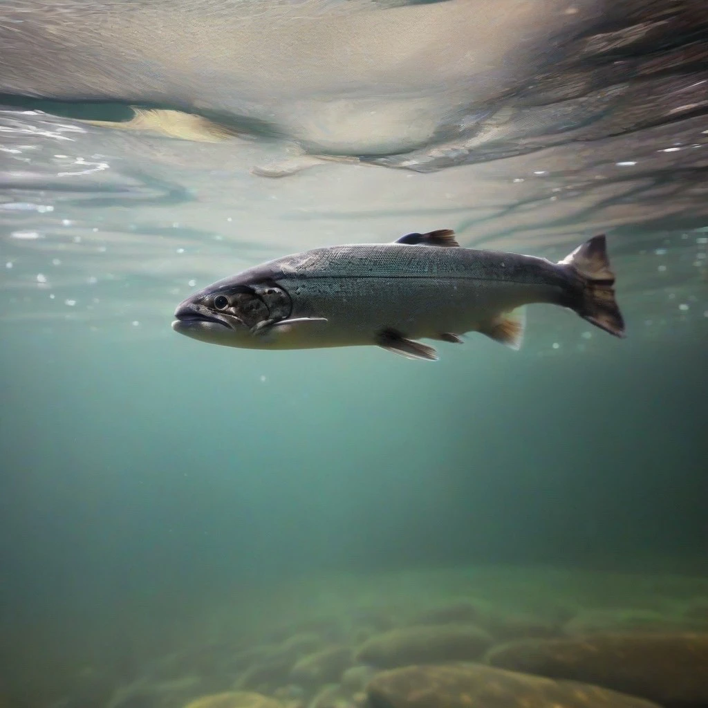 salmon, underwater