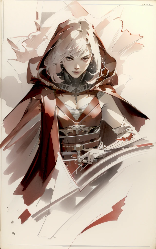 best quality,masterpiece
 <lora:neg9V2_last:0.25> 1girl, red cloak,ye
  <lora:colormaker_V03:1>  fast sketch, traditional media, vivid color by maker   <lora:Jay-Anacleto:1> jay-anacleto