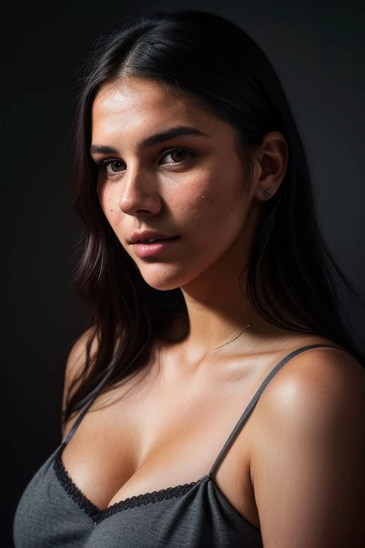 (full body shot), editorial photograph of a 21 year old woman), (highly detailed face:1.4) (smile:0.7) (background inside dark, moody, private study:1.3) POV, by lee jeffries, nikon d850, film stock photograph ,4 kodak portra 400 ,camera f1.6 lens ,rich colors ,hyper realistic ,lifelike texture, dramatic lighting , cinestill 800, wearing a black bikini