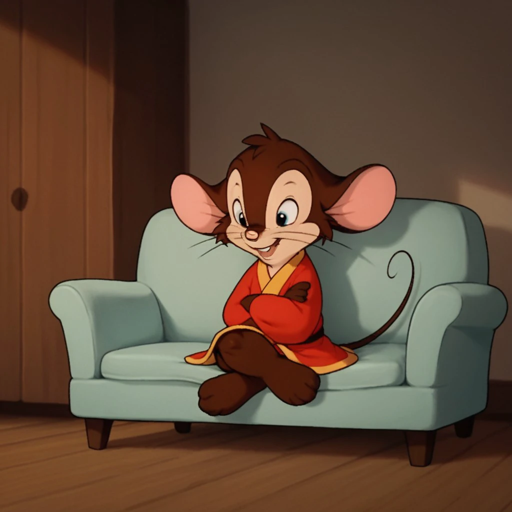 score_9, score_8_up, score_7_up, score_6_up, score_5_up, score_4_up, source_furry, Fievelfgw, young anthro, male, mouse, brown fur,  full body, one 1boy, solo,  barefoot, inside, siting on a couch, legs crossed, robe, , <lora:ce4aa880-b800-4ce3-824c-7c128e08729e:0.7>