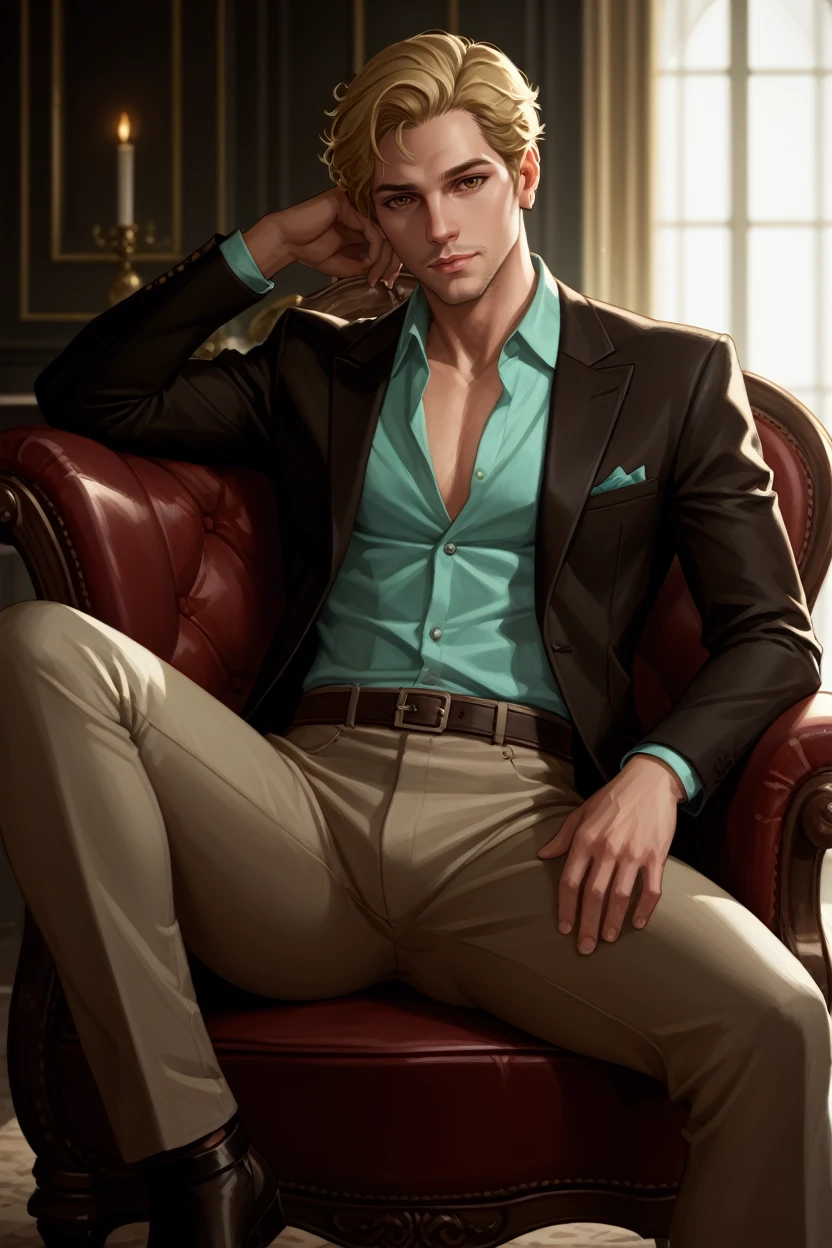 score_9, score_8_up, score_7_up,
<lora:DAICullen:0.8>
DAICullen, solo, 1boy, short hair, brown eyes, blonde hair, looking at viewer, Inside a luxurious penthouse suite, sophisticated yakuza attire, reclining on a leather chair with a glass of whiskey, surrounded by opulence