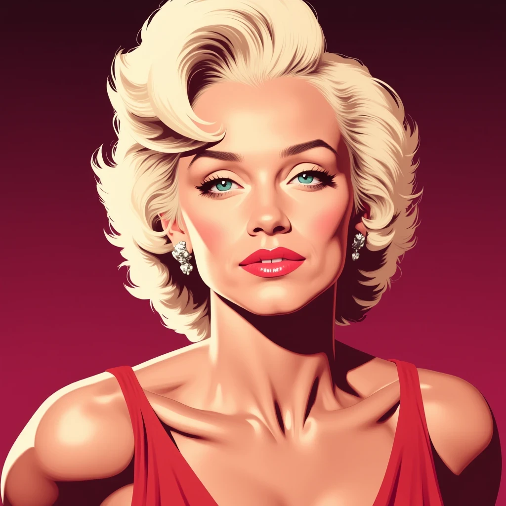 a vector image of Marilyn Monroe in the style of BLDVCTR