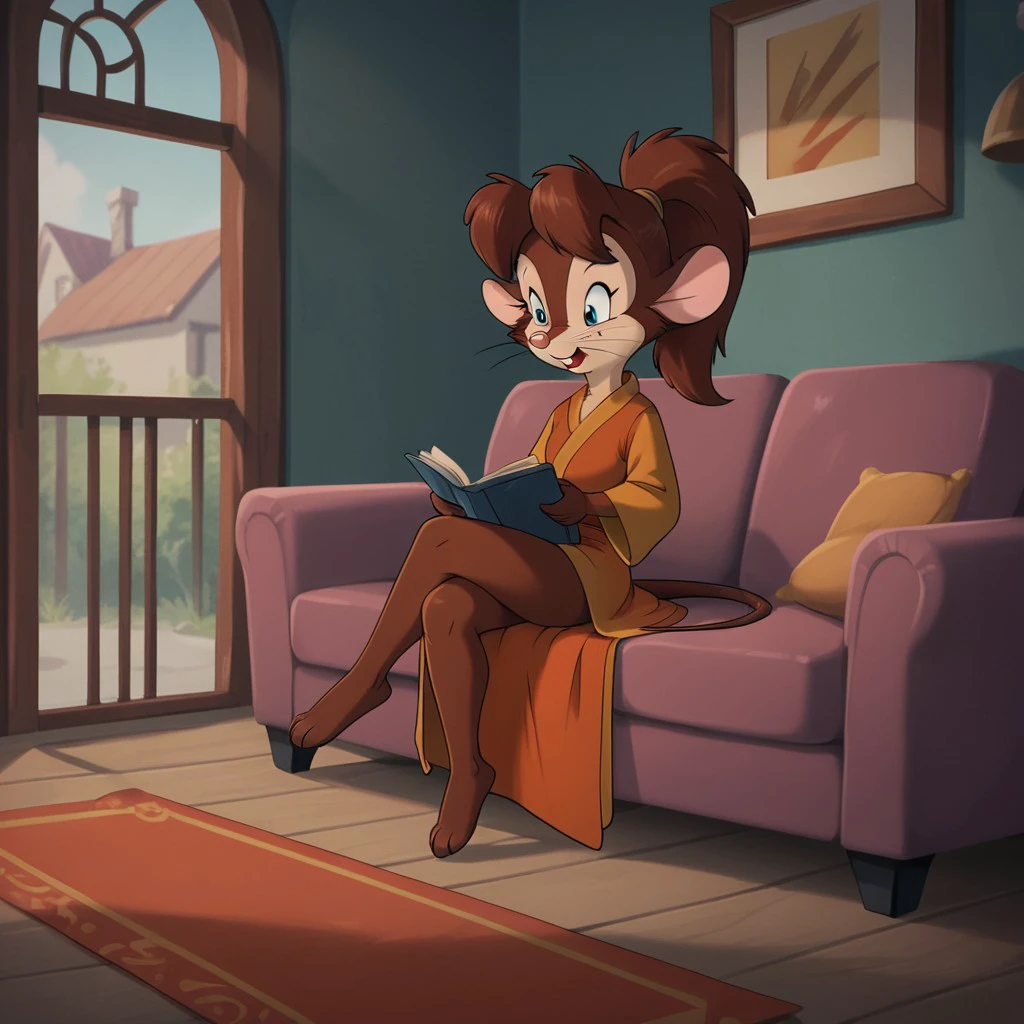 score_9, score_8_up, score_7_up, score_6_up, score_5_up, score_4_up, source_furry, tanyafgw, young anthro, female, mouse, brown fur, brown hair, ponytail,  full body, one 1girl, solo,  barefoot, inside, siting on a couch, legs crossed, robe, , <lora:c76b4841-2a5d-484b-91cc-81ff17d7ae4b:0.7>