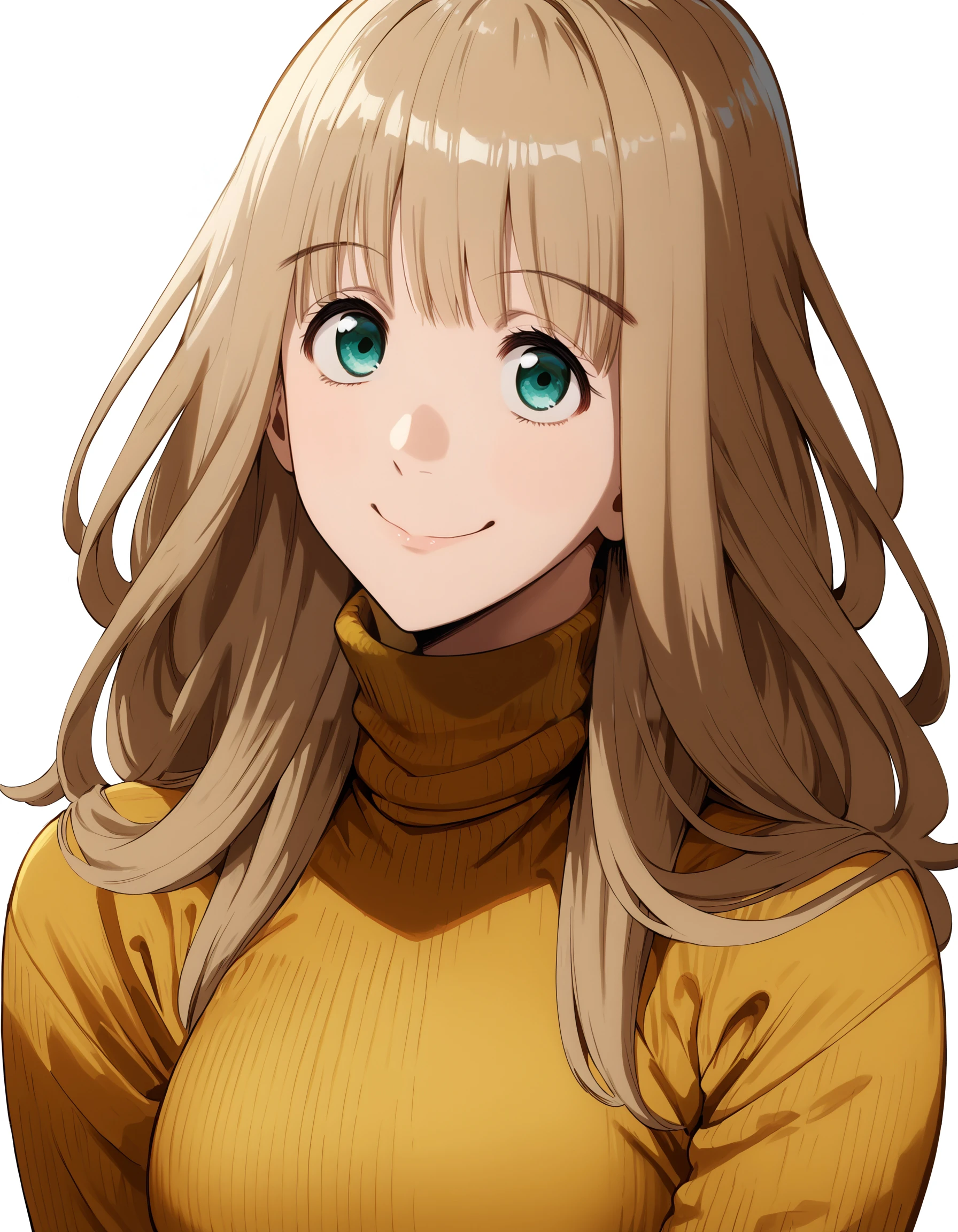 score_9, score_8_up, score_7_up
BREAK 1girl, <lora:MahinaXL-v2:1>, mahina, brown hair, aqua eyes, turtleneck sweater, ribbed sweater, yellow sweater, looking at viewer, closed mouth, smile, simple background, white background