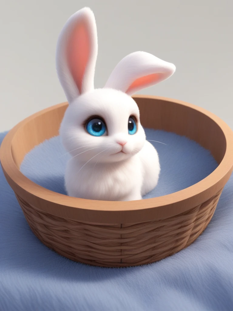 intricate detail, cinematic, render, detailed eyes, large eyes, realistic, 3d fluffy, closeup, cute and adorable,
fluffy (bunny rabit:1.2), in a blanket, basket,
magic circle, magical, magic array,
no humans,