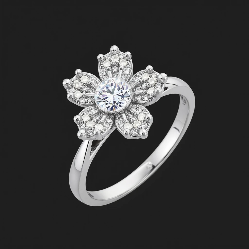 flower diamond ring,