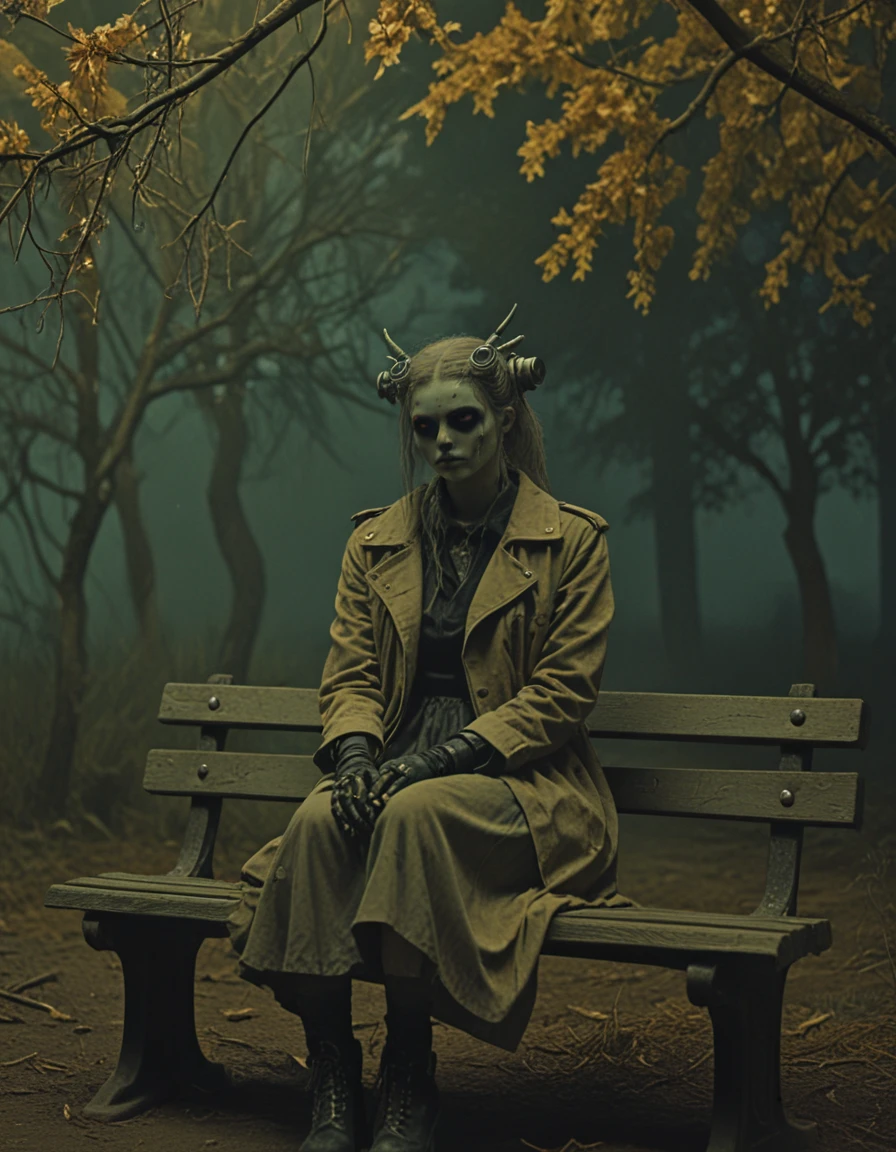 novuschroma cyberpunk woman sitting on a park bench <lora:116_novuschroma_1:1>, <lora:sdxl_lightning_8step_lora:1>