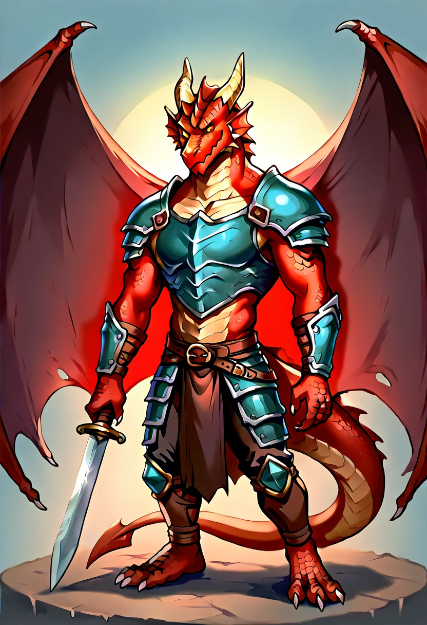 score_9 , score_8_up, score_7_up, 2.5d, source_cartoon,  
BREAK
source furry, an anthro red half dragon cultist wearing wearing Cyan leather armor, claws, horns, tail, solo, yellow eyes, gold horns, reddrg, (red scales:1.5), (dragon tail), glowing eyes, holding swords in hand, dark chapel background, membraned wings, wings, 