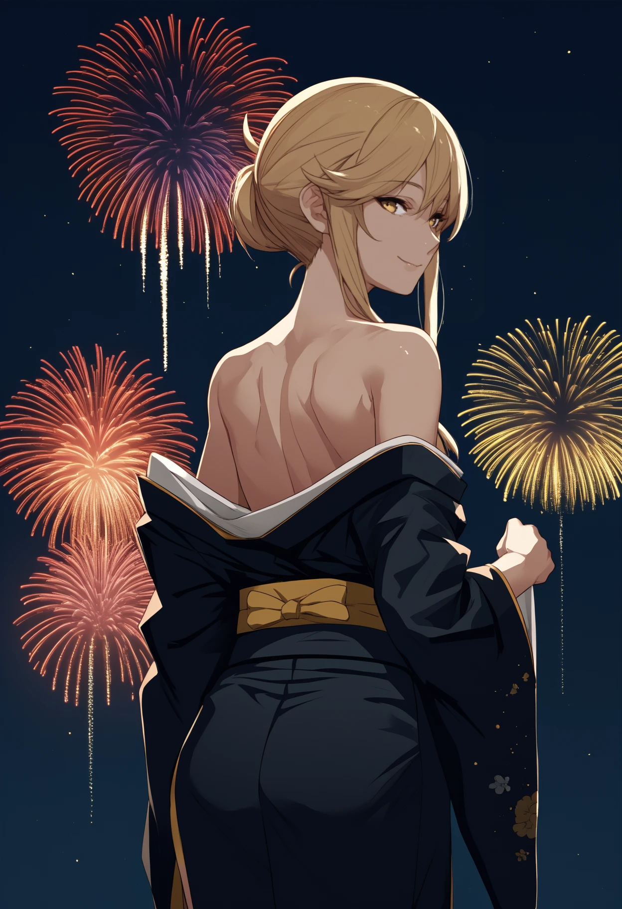 score_9, score_8_up, score_7_up, source_anime, <break> from behind, solo, 1girl, ka5uga, smile, looking back, long hair, blonde hair, yellow eyes, japanese clothes, black kimono, off shoulder, bare shoulders, fireworks
<segment:yolo-face_yolov8m.pt,0.4,0.5//cid=1>