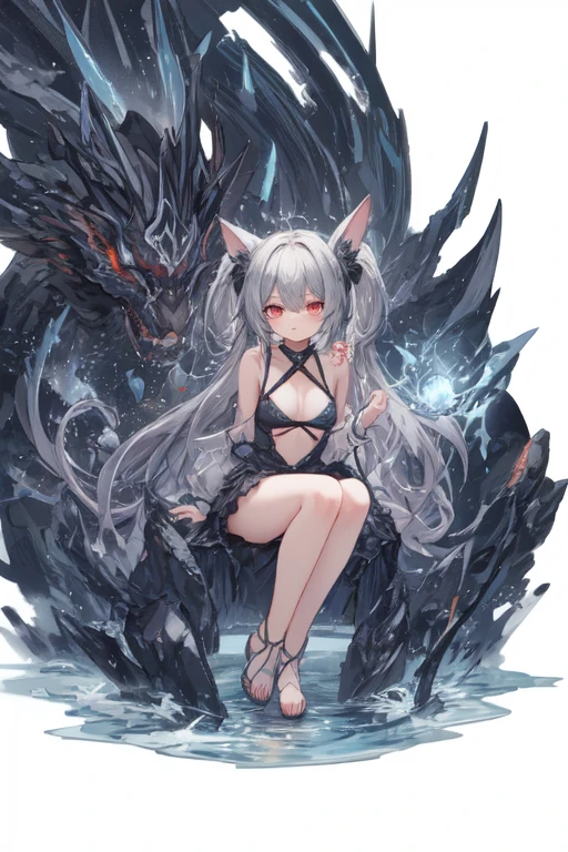 masterpiece, best quality, concept art, fantasy art, ultra detailed, randomdarkstyle, simple background, 1girl, <lora:randomdarkstyle:1>