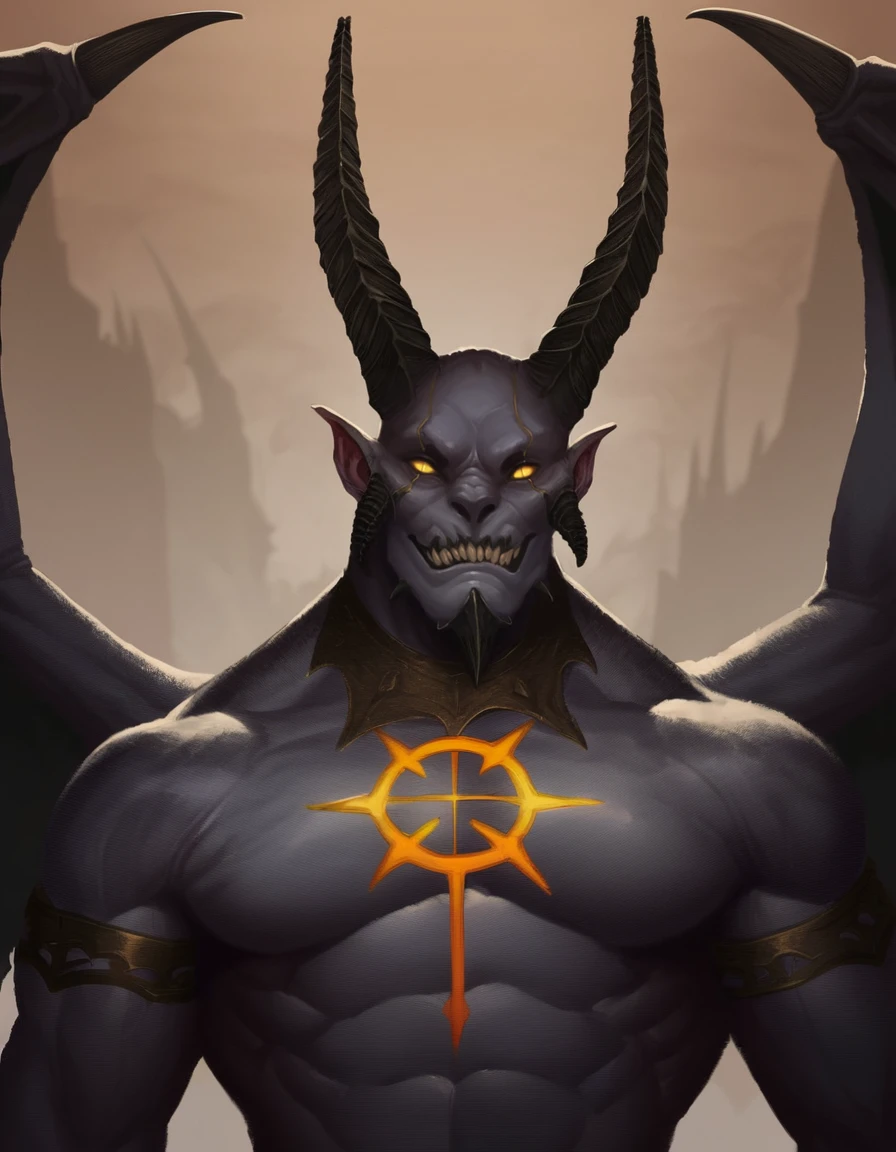 score_9, score_8_up, score_7_up, source_cartoon, 2d,
DaemonPrince, male focus, yellow eyes, no pupils, horns, wings, holding sword, upper body,
looking at viewer,
<lora:DaemonPrince_PonyXL:0.76>