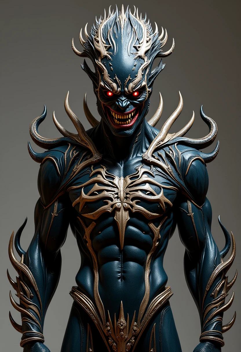 ven7urous, male focus, full body, spikes, red eyes, bodysuit , front view <lora:FLUX_ven7urous_LoRA-000005:1>