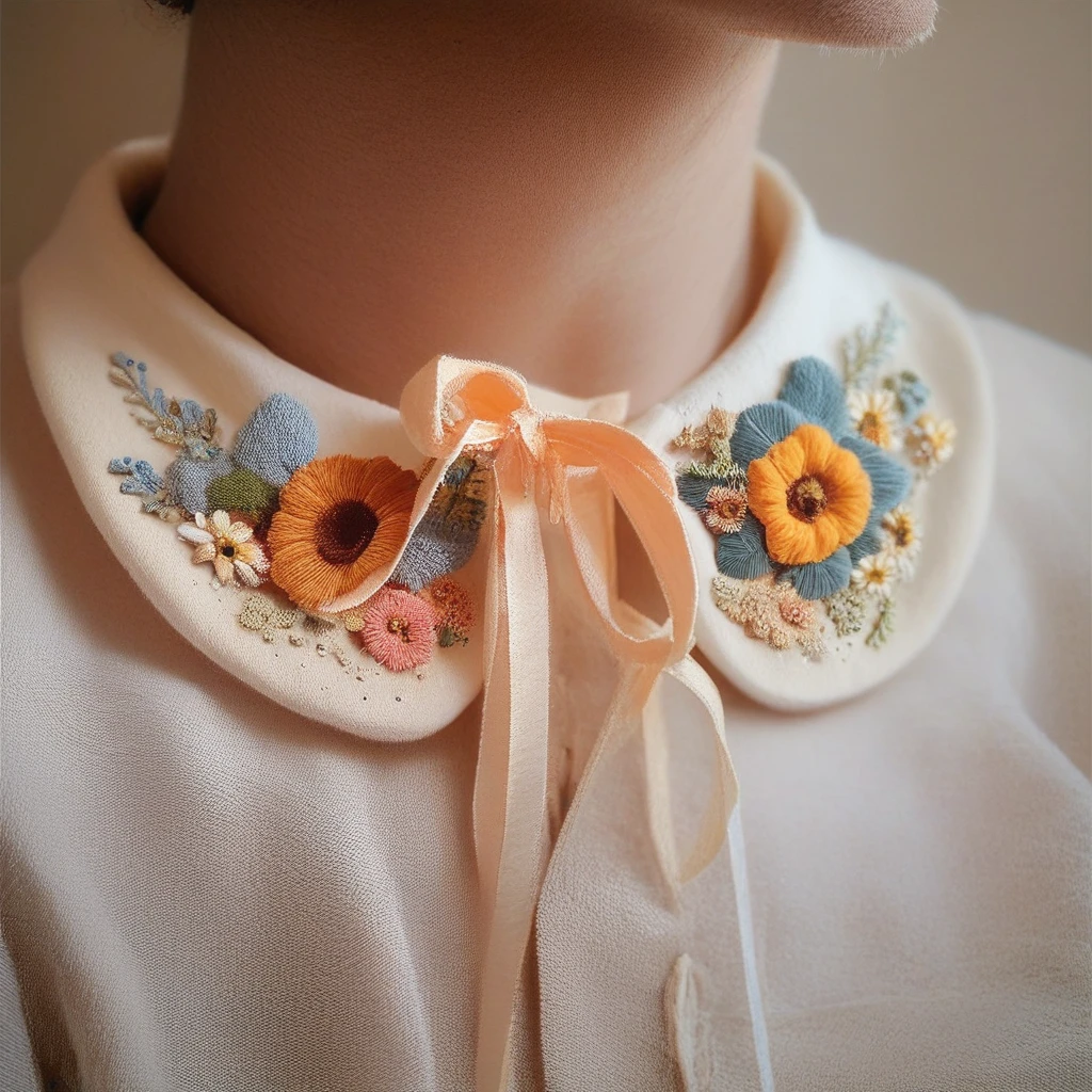 score_8, score_8_up, score_7_up, decorative_collar, ribbon, embroidery, floral print, closeup, flower