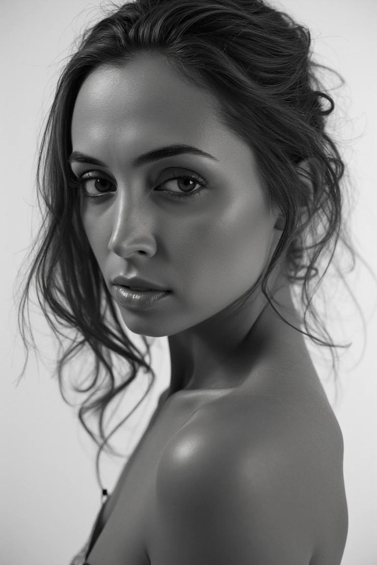 A photorealistic portrait of an incredibly beautiful Brazilian woman with light makeup, extremely detailed clear eyes, detailed symmetrical realistic face, extremely detailed natural texture, fuzz peach, hair at the auture of the shoulders and, masterpiece, absurdres, photo awarded by Lee Jeffries, Nikon D850 Film Stock Photograph, Kodak Portra 400 camera f1.6 lens, extremely detailed, amazing, fine details, rich colors,   hyper realistic texture, dramatic lighting, unrealengine, trend in artstation, cinestill 800 tungsten, looking at the viewer, realistic photo, RAW photo, TanvirTamim, high quality, highres, sharp focus, extremely detailed, cinematic lighting, 8k uhd, -imagine-